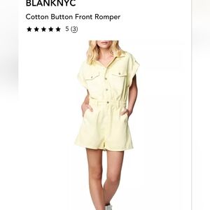 BLANKNYC Neon Yellow Denim Romper Size M